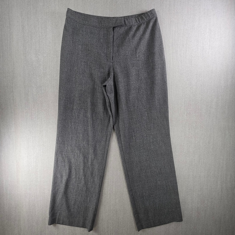 Sag Harbor Stretch Petite Dress Pants‎ Women 10P Grey Straight Leg Trousers